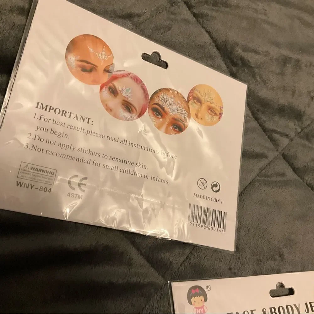 Gemstone Face & Body Jewels. TWO packs